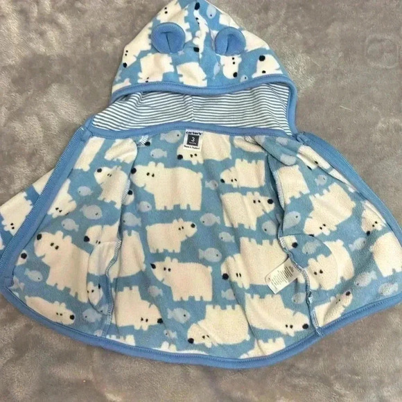 Carter’s - full zip  fleece hoodie jacket. Size 3 months - Picture 6 of 6